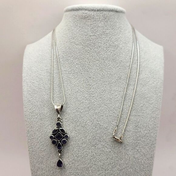 Sterling Silver Tanzanite Necklace - Picture 4 of 6